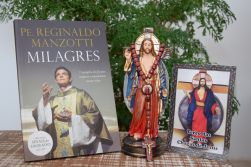 Kit Livro Padre Reginaldo Manzotti ,Terço e Imagem de Santa Chagas