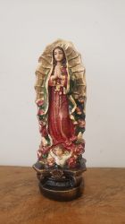 Linda Imagem Nossa Senhora de  Guadalupe em Gesso 21 cm Rica em Detalhes na Pintura 